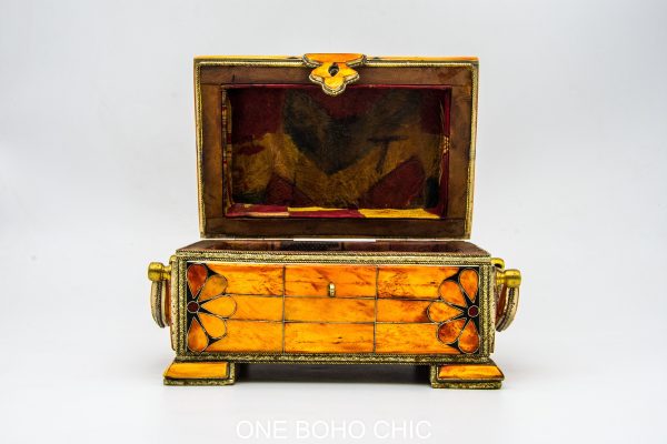 Chest ethnic handmade beautiful jewelery box with moroccan motif Very beautiful moroccan antique decor