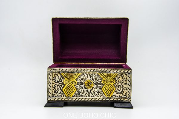 Chest ethnic handmade beautiful jewelery box with moroccan motif Very beautiful moroccan antique decor