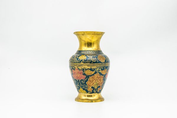 moroccan 19th Century Rust and Green Glazed Pottery Jug with Floral Decor