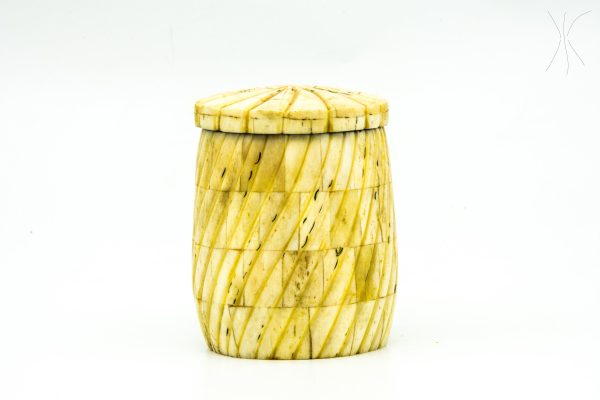 Pot with camel bones, Vintage Moroccan Camel bones Pot, Arabian Art chic luxurious Decor