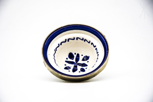 Antique Ceramic and metal bowl - Moroccan Ceramic Bowl - Very beautiful moroccan antique decor