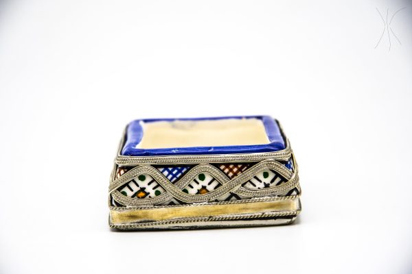Vintage moroccan jewelry box made from copper and hand engraved with natural stone Chest - chest ethnic handmade wooden - chest ethnic