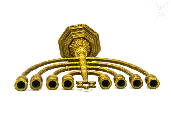 Vintage Hanukkah Menorah Jewish Lamp, Rare candlestick moroccan Art Decor - Very beautiful moroccan antique decor