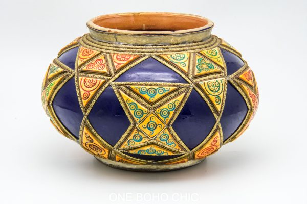 Old Moroccan Ceramic Ashtray Arabian Art chic luxurious Decor ( no size no price )