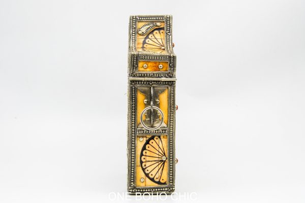 hand engraved moroccan vintage moroccan antique bone and metal jewelry box