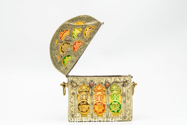 hand engraved moroccan vintage moroccan antique bone and metal jewelry box