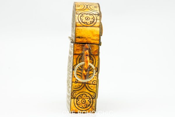 hand engraved moroccan vintage moroccan antique bone and metal jewelry box