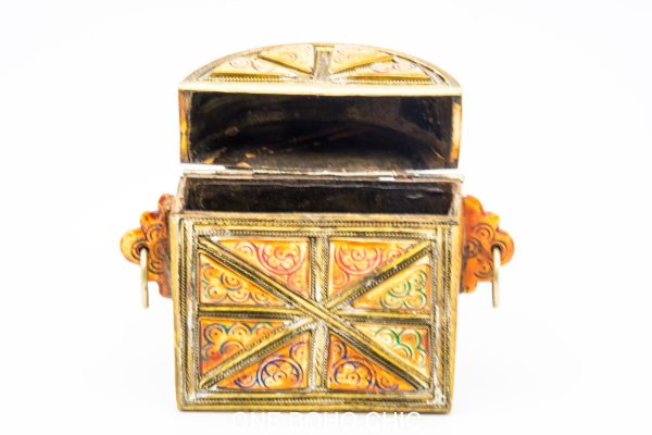 hand engraved moroccan vintage moroccan antique bone and metal jewelry box
