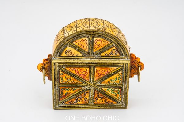 hand engraved moroccan vintage moroccan antique bone and metal jewelry box
