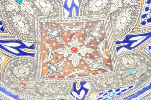 Moroccan Ceramic and Metal Bowl, Very beautiful moroccan antique decor