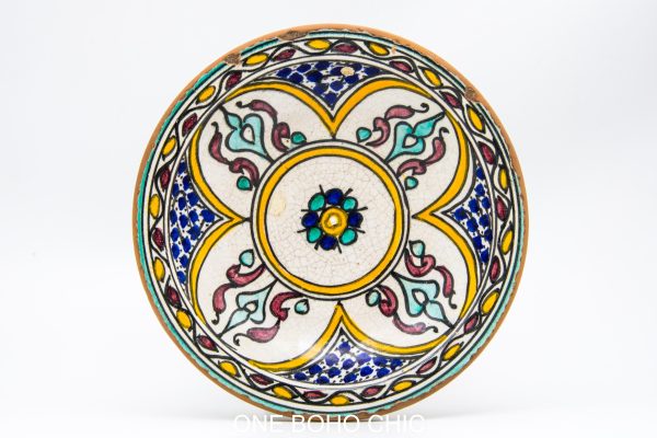 Moroccan Ceramic and Metal Bowl, Very beautiful moroccan antique decor
