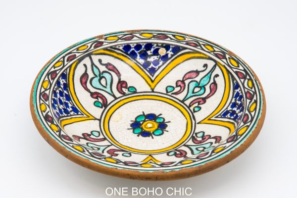 Moroccan Ceramic and Metal Bowl, Very beautiful moroccan antique decor