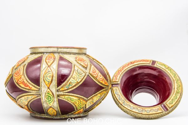 Old Moroccan Ceramic Ashtray Arabian Art chic luxurious Decor
