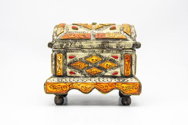 Chest ethnic handmade beautiful jewelery box with moroccan motif