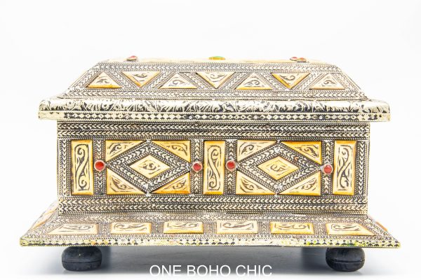 Vintage Moroccan chest - Moroccan Metal Chest, Moroccan home decor