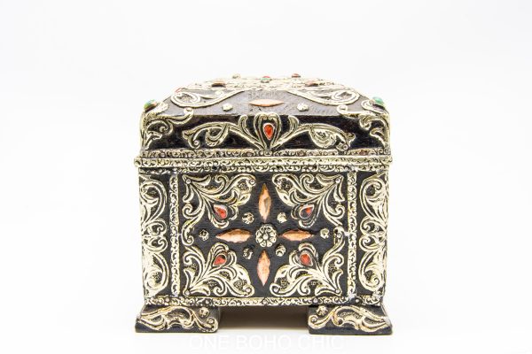 Vintage Moroccan chest - Moroccan Metal and wood Chest, Moroccan home decor