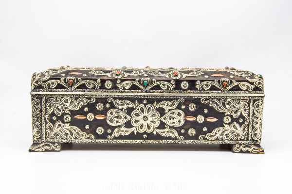 Vintage Moroccan chest - Moroccan Metal and wood Chest, Moroccan home decor