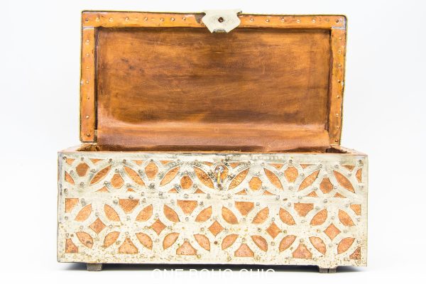 Vintage Moroccan chest - Moroccan Metal and wood Chest, Moroccan home decor