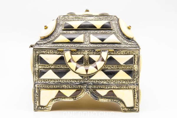 Vintage Moroccan chest - Moroccan Metal and wood Chest, Moroccan home decor