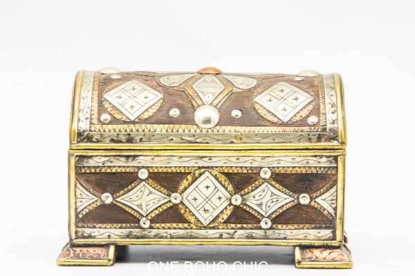 Vintage Moroccan chest - Moroccan Metal and wood Chest, Moroccan home decor
