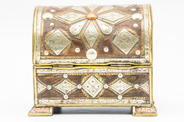 Vintage Moroccan chest - Moroccan Metal and wood Chest, Moroccan home decor