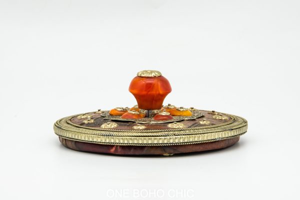Vintage Moroccan chest - Moroccan Metal and Bone Chest, Moroccan home decor