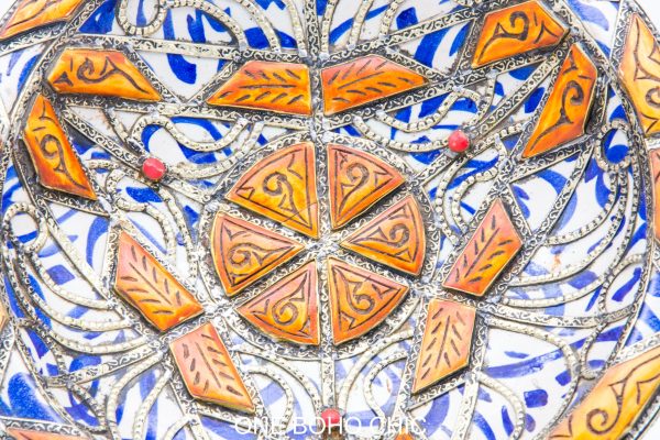 Moroccan Ceramic and bone Bowl, Very beautiful moroccan antique decor