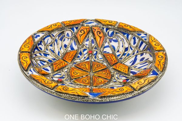 Moroccan Ceramic and bone Bowl, Very beautiful moroccan antique decor