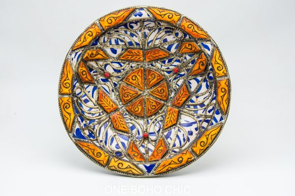 Moroccan Ceramic and bone Bowl, Very beautiful moroccan antique decor