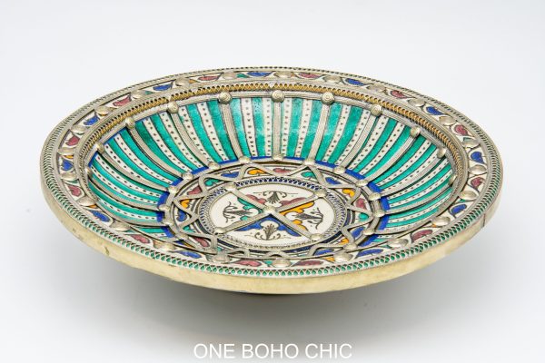 Moroccan Ceramic and copper Bowl, Very beautiful moroccan antique decor