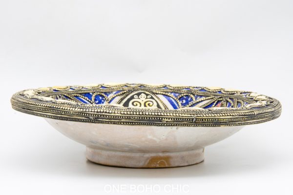 Moroccan Ceramic and copper Bowl, Very beautiful moroccan antique decor