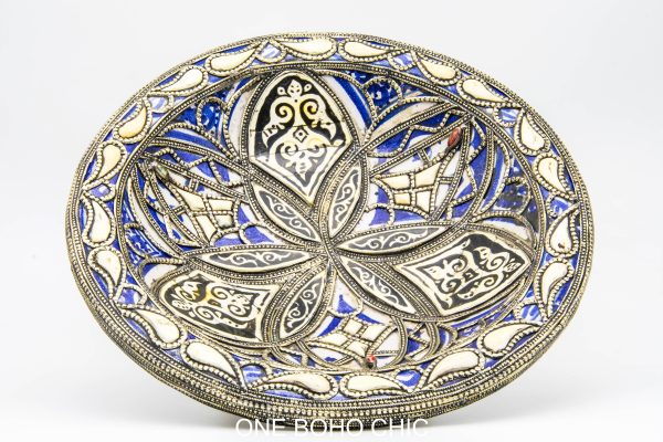 Moroccan Ceramic and copper Bowl, Very beautiful moroccan antique decor