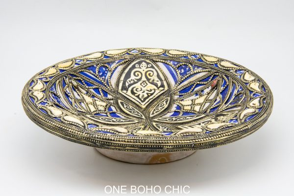 Moroccan Ceramic and copper Bowl, Very beautiful moroccan antique decor