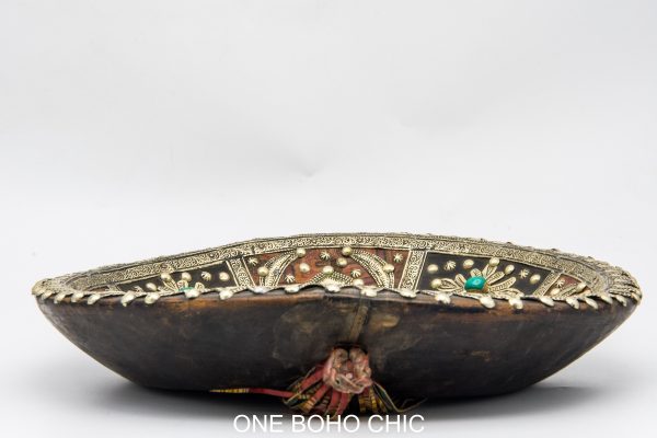 Antique Moroccan wood and metal Bowl, Very beautiful moroccan antique decor