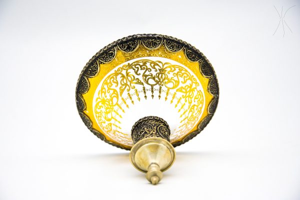 Antique glass and metal bowl - Moroccan glass Bowl - Very beautiful moroccan antique decor