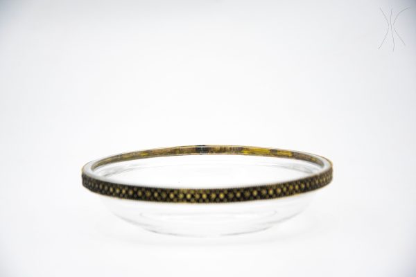 Antique glass and metal bowl - Moroccan glass Bowl - Very beautiful moroccan antique decor