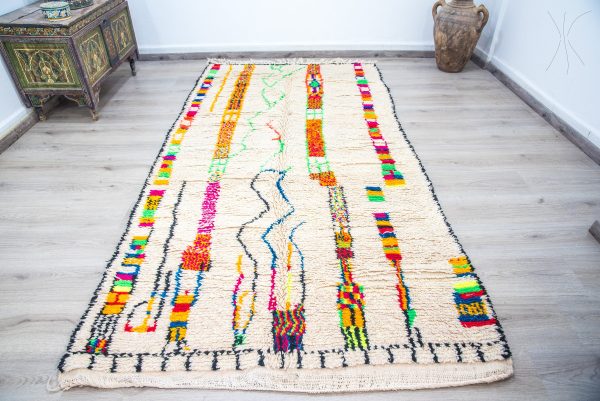 Moroccan rug Hand knotted - Beni ourain rug - all wool berber rug - handmade rug - Genuine lamb wool