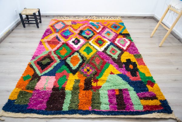 Colorful Moroccan rug,Tuft Rug, sheepskin rug,Nordic Geometric Rug, modern rug, tufted rug,dada rug
