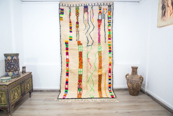 Moroccan rug Hand knotted - Beni ourain rug - all wool berber rug - handmade rug - Genuine lamb wool