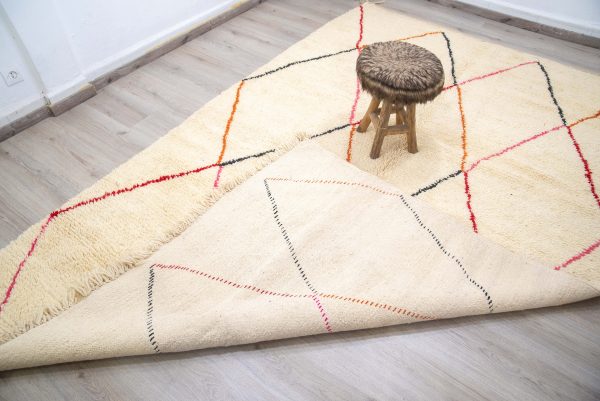 9.8x6.2 ft Moroccan Beni Ourain Rug , Berber Rug , Hand Knotted Rug , Handmad Wool Rug , Berber Teppich ,Vintage Berber Rug, Moroccan Carpet