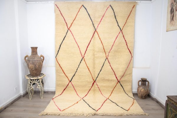 9.8x6.2 ft Moroccan Beni Ourain Rug , Berber Rug , Hand Knotted Rug , Handmad Wool Rug , Berber Teppich ,Vintage Berber Rug, Moroccan Carpet
