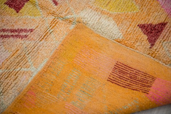 Woven Moroccan rug - Vintage Berber carpet - Handmade rug - Wool area rug - Shag rug - fade orange rug - special orange rug - 7 * 5 rug