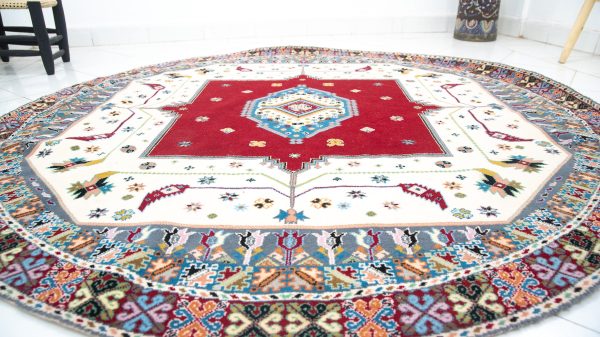 circle rug, Authentic Moroccan Rug, Wool Rug,Berber Teppich catpet ,Vintage Berber Rug