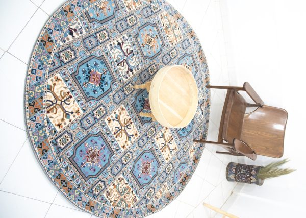 Round 90s rug, Authentic Moroccan Rug, Wool Rug,Berber Teppich catpet ,Vintage Berber Rug