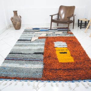 Contemporary rug 8.2 FT X 5.2 FT - Vintage berber rug - Moroccan area rug - Hand woven rug - Moroccan Contemporary rug - Wool rug - Pink rug
