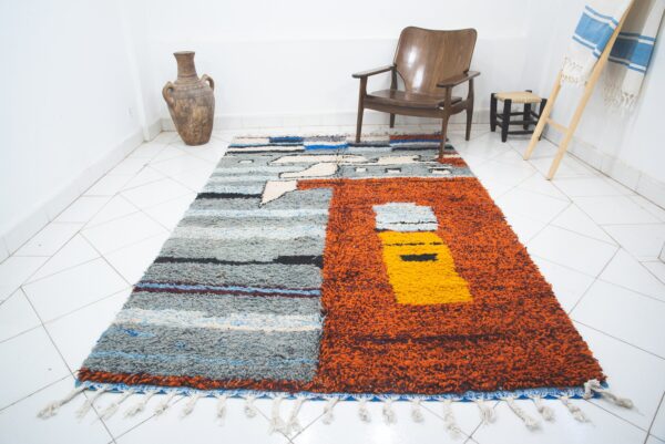 Contemporary rug 8.2 FT X 5.2 FT - Vintage berber rug - Moroccan area rug - Hand woven rug - Moroccan Contemporary rug - Wool rug - Pink rug