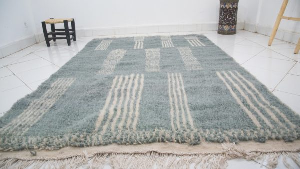 geometric Beni Ourain Rug,Large handwoven cream rug, bedroom rug, living room rug, bohemian decor, area rug,vintage unique rug
