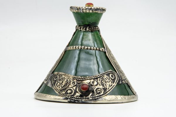 Antique Ceramic and metal bowl - Moroccan Ceramic Bowl - Very beautiful moroccan antique decor