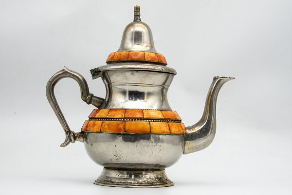 Amazing Antique Moroccan Tea pot Decorated with camel Bones | Very Good Condition