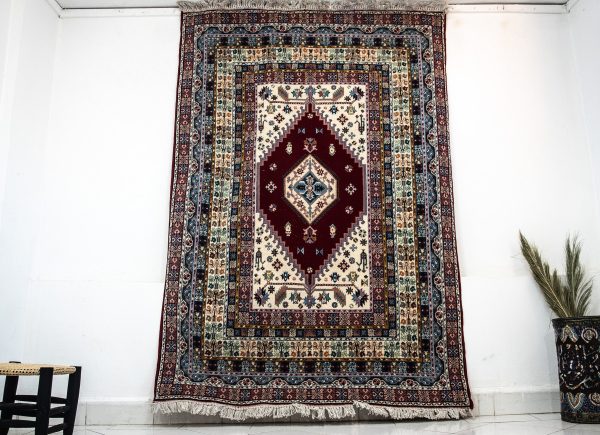 Woven Moroccan rug 7x5 ft - Vintage Berber carpet - Handmade rug - Wool area rug - Shag rug